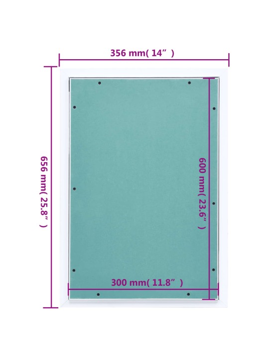 Přístupový panel s hliníkovým rámem a sádrokartonem 300x600 mm