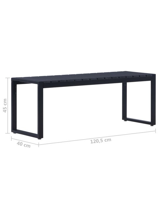 Zahradní lavice 120,5 cm PS deska černá
