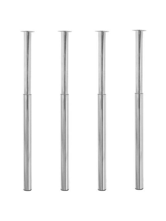 Teleskopické nohy ke stolu 4 ks chrom 710 mm–1 100 mm