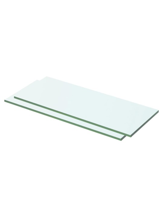 Policové desky 2 ks sklo čiré 50 x 15 cm