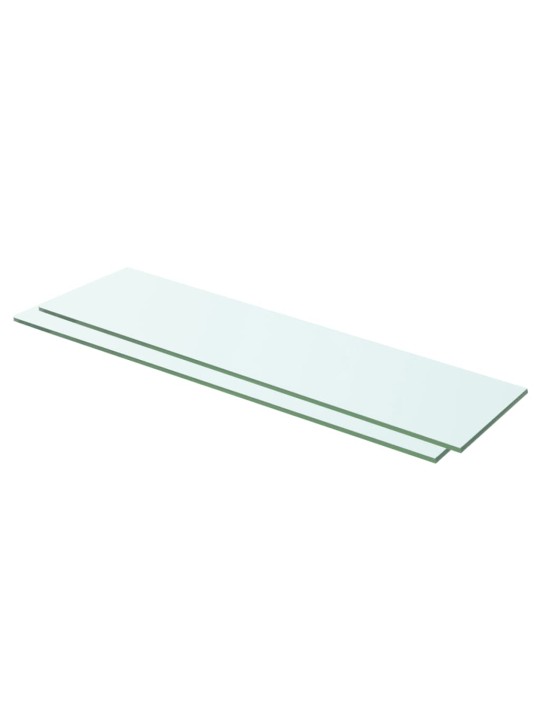 Policové desky 2 ks sklo čiré 60 x 12 cm
