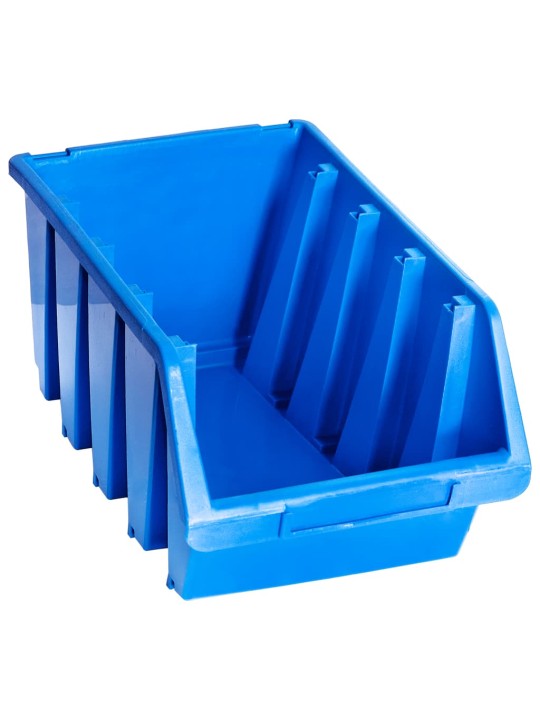 Stohovatelné úložné zásobníky 14 ks modré plast