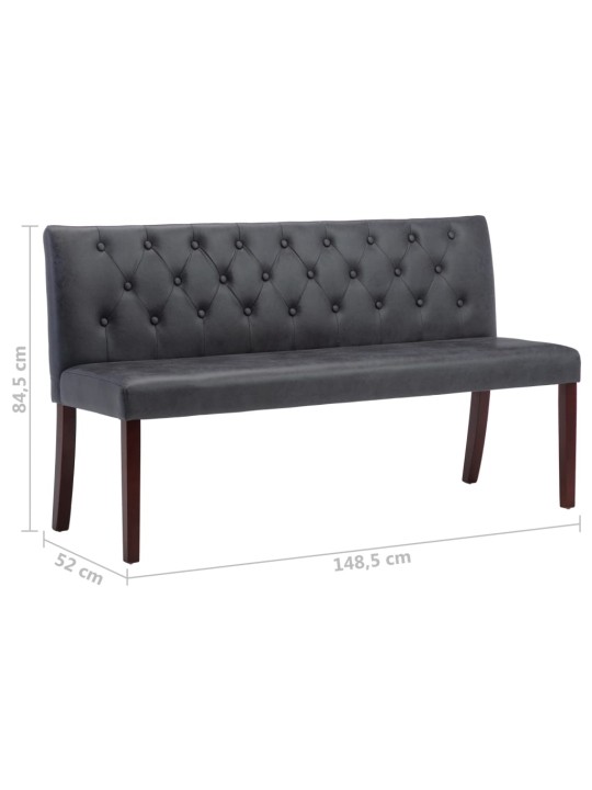 Lavice 148,5 cm šedá umělá semišová kůže