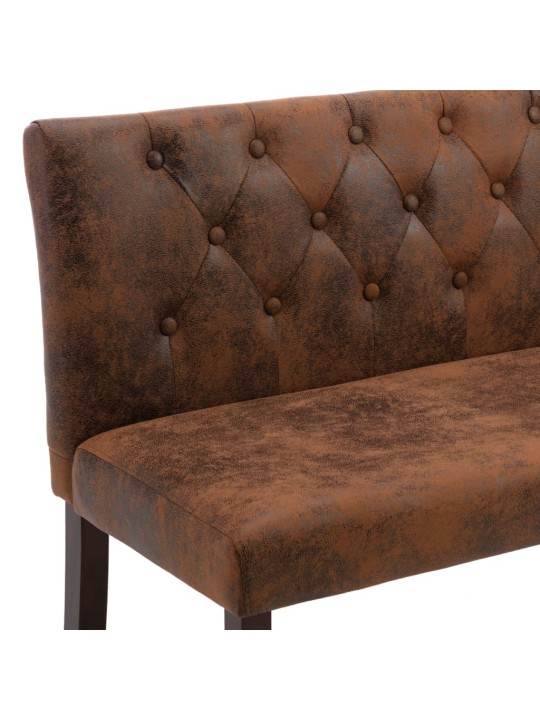 Lavice 120 cm hnědá umělá semišová kůže