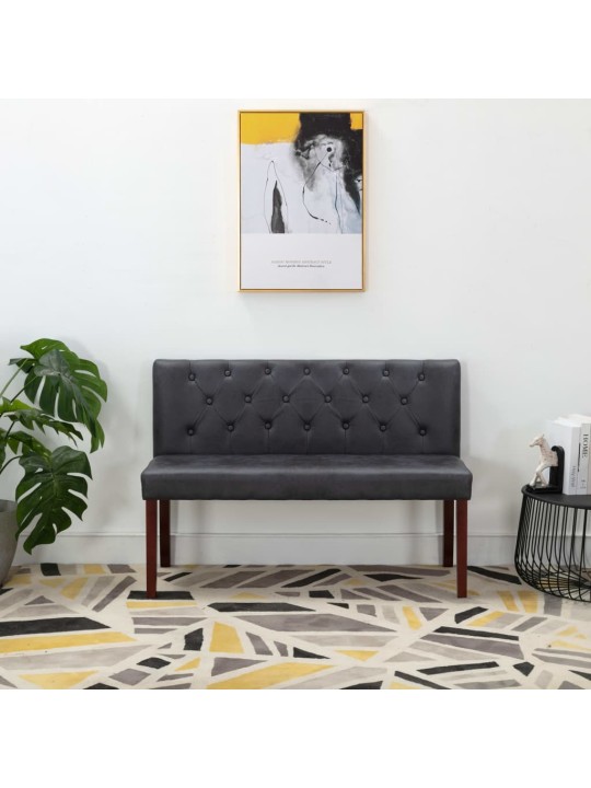 Lavice 120 cm šedá umělá semišová kůže