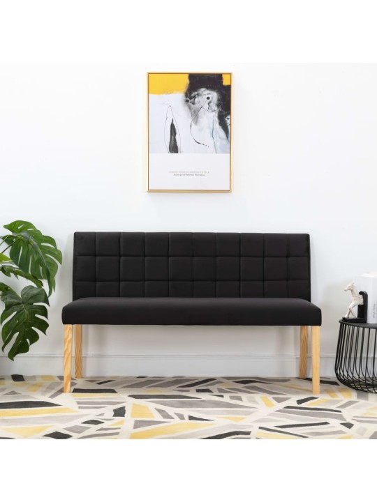 Lavice 140 cm černá samet