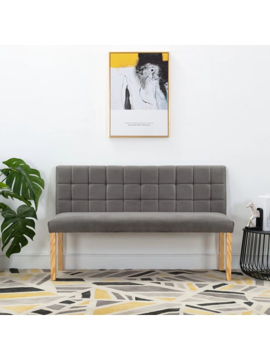 Lavice 140 cm šedá samet