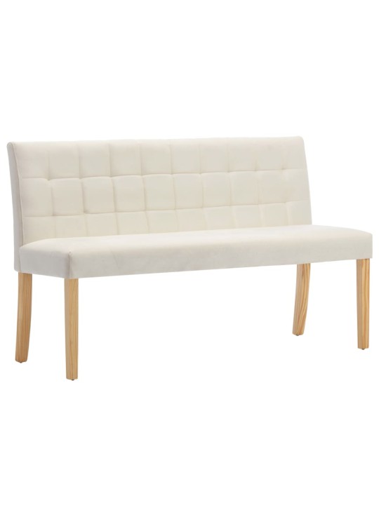 Lavice 140 cm krémová samet