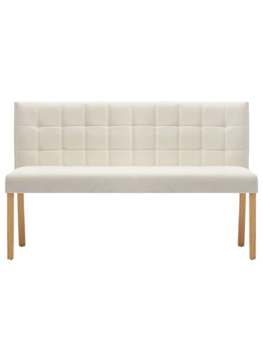 Lavice 140 cm krémová samet