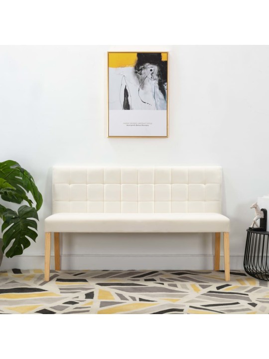 Lavice 140 cm krémová samet