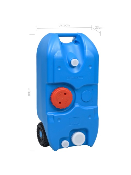 Nádrž na vodu na kolečkách na kempování 40 l modrá