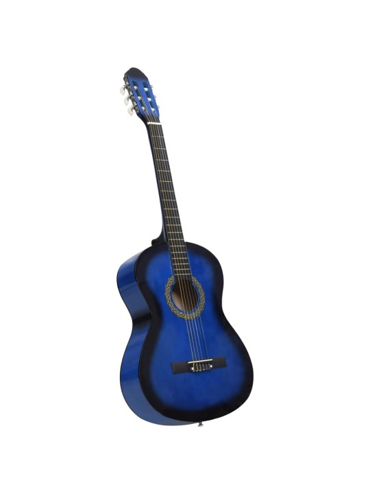 Klasická kytara pro začátečníky modrá 4/4 39'' basswood