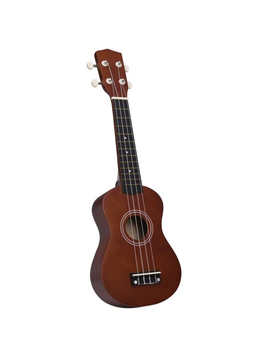 Set sopránové ukulele s obalem pro děti tmavé dřevo 21"
