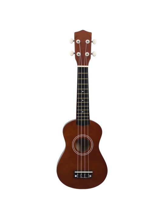 Set sopránové ukulele s obalem pro děti tmavé dřevo 21"