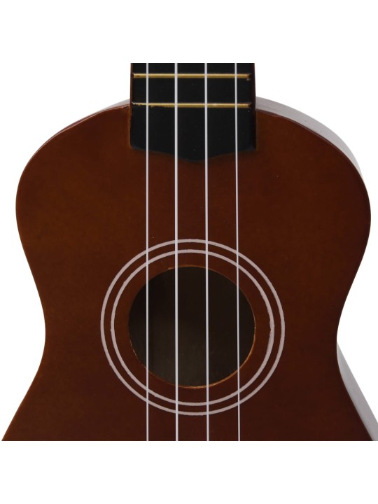 Set sopránové ukulele s obalem pro děti tmavé dřevo 21"