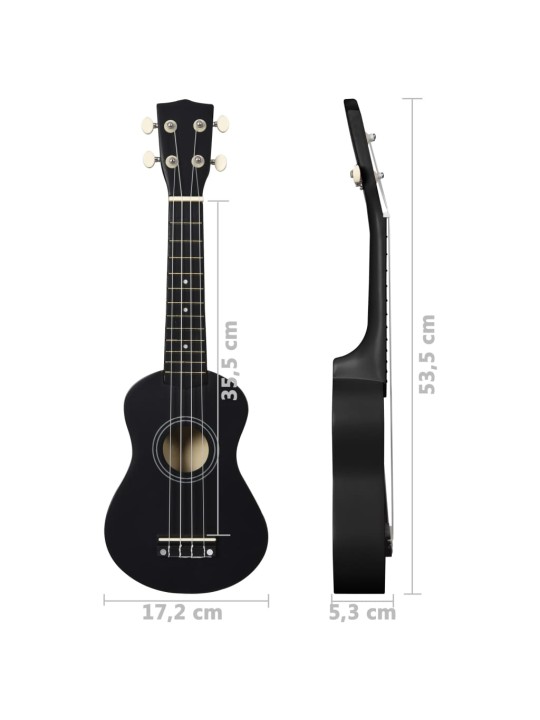 Set soprano ukulele s obalem pro děti černé 21"
