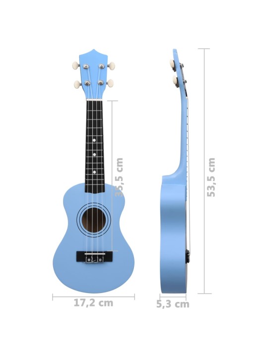 Set soprano ukulele s obalem pro děti blankytně modré 21"