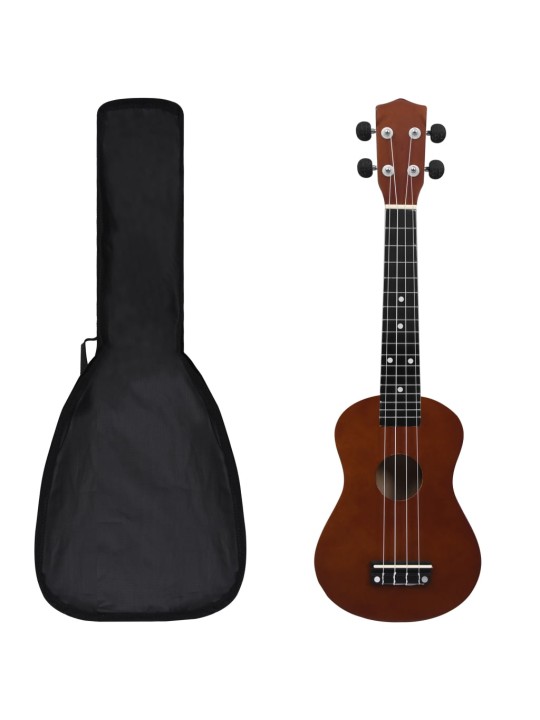Set sopránové ukulele s obalem pro děti tmavé dřevo 23"