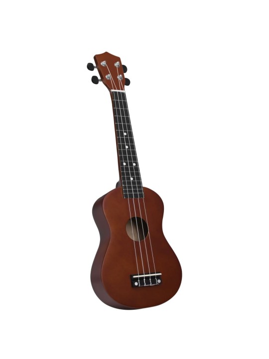 Set sopránové ukulele s obalem pro děti tmavé dřevo 23"
