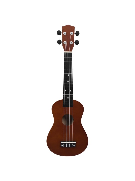 Set sopránové ukulele s obalem pro děti tmavé dřevo 23"