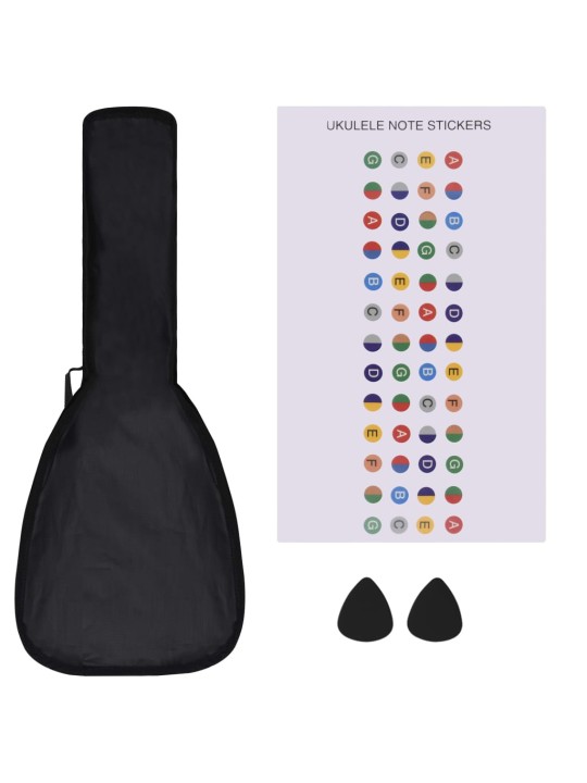 Set sopránové ukulele s obalem pro děti světlé dřevo 23"