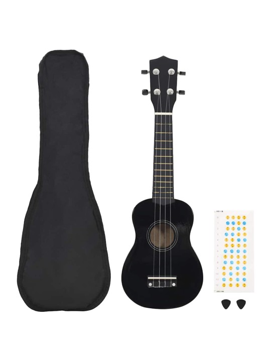 Set soprano ukulele s obalem pro děti černé 23"