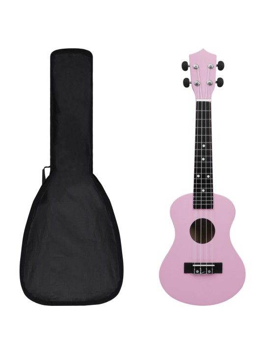 Set soprano ukulele s obalem pro děti růžové 23"