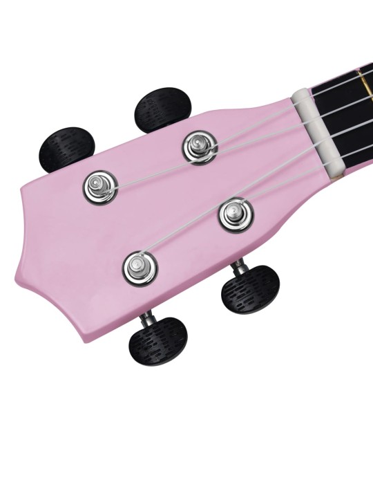 Set soprano ukulele s obalem pro děti růžové 23"