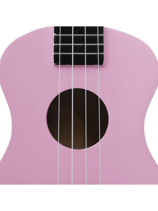 Set soprano ukulele s obalem pro děti růžové 23"