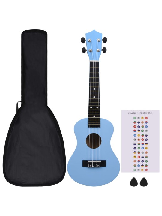 Set soprano ukulele s obalem pro děti blankytně modré 23"