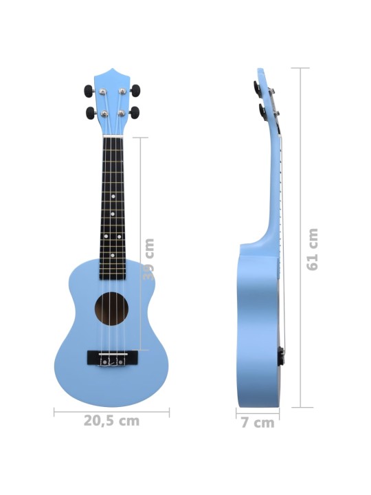 Set soprano ukulele s obalem pro děti blankytně modré 23"