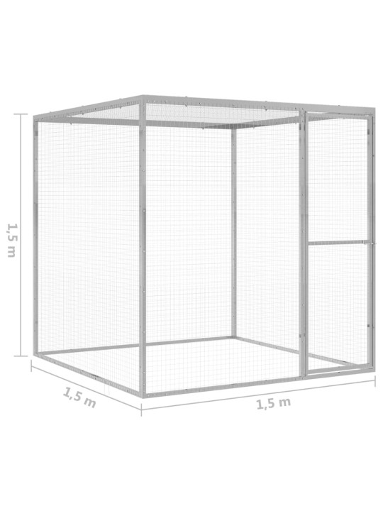 Klec pro kočky 1,5 x 1,5 x 1,5 m pozinkovaná ocel