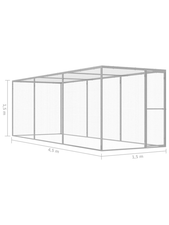 Klec pro kočky 4,5 x 1,5 x 1,5 m pozinkovaná ocel