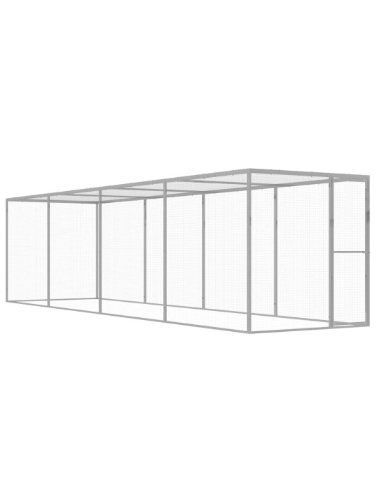 Klec pro kočky 6 x 1,5 x 1,5 m pozinkovaná ocel
