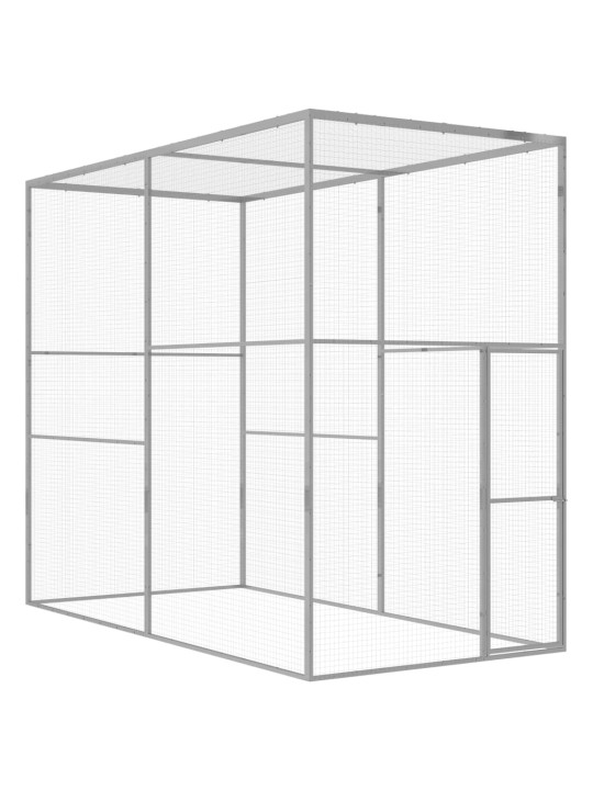Klec pro kočky 3 x 1,5 x 2,5 m pozinkovaná ocel