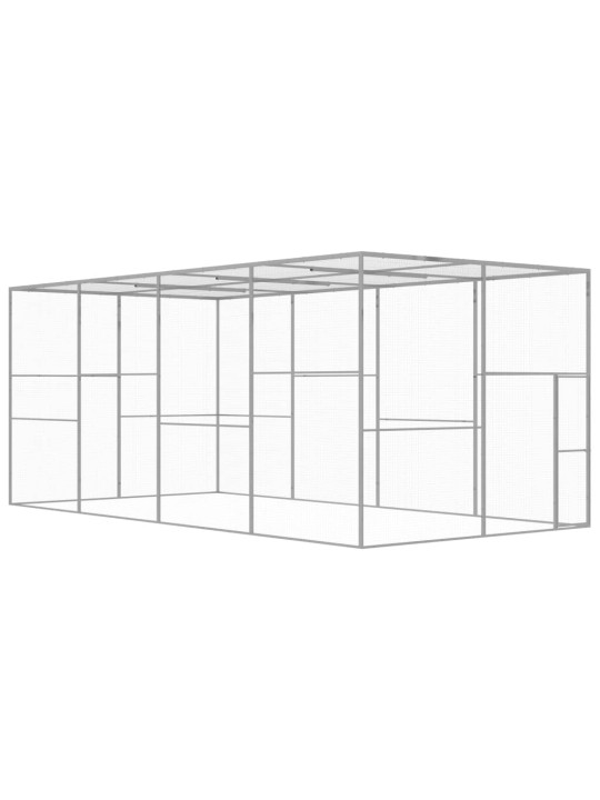 Klec pro kočky 6 x 3 x 2,5 m pozinkovaná ocel