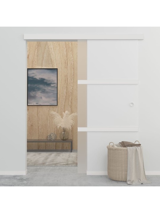 Posuvné dveře ESG sklo a hliník 90 x 212 cm stříbrné