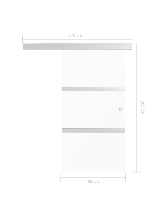 Posuvné dveře ESG sklo a hliník 90 x 212 cm stříbrné
