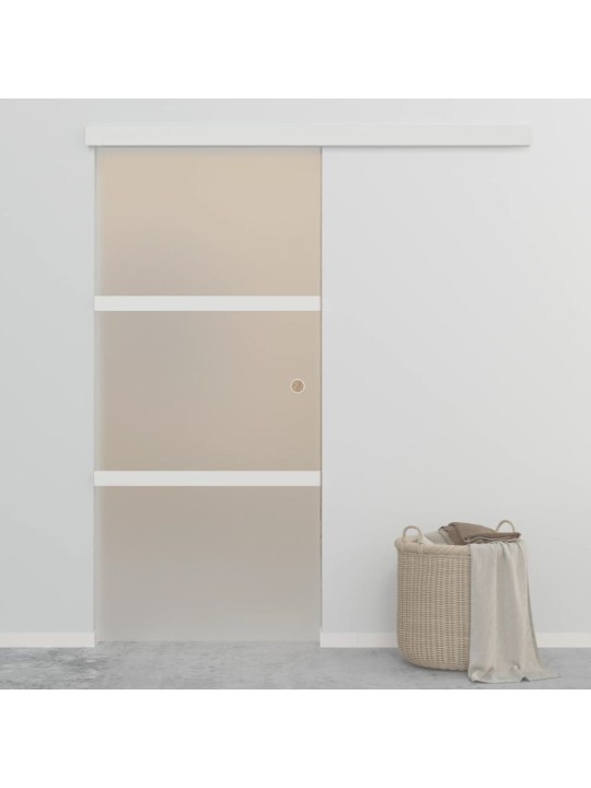 Posuvné dveře ESG sklo a hliník 90 x 212 cm stříbrné