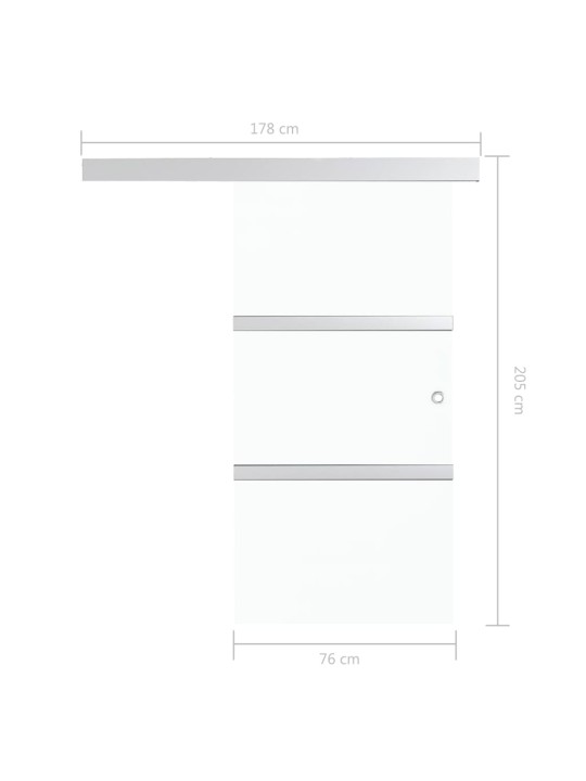 Posuvné dveře s měkkými zarážkami ESG sklo a hliník 76 x 205 cm