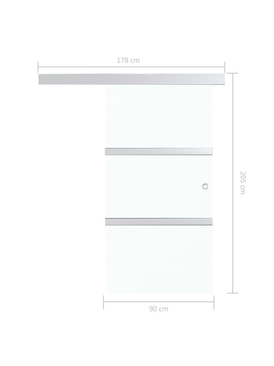 Posuvné dveře s měkkými zarážkami ESG sklo a hliník 90 x 205 cm