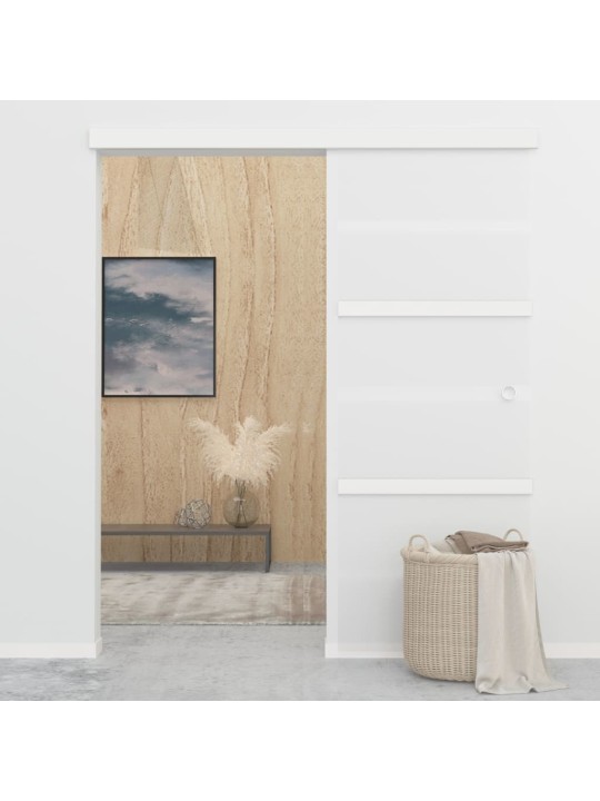 Posuvné dveře ESG sklo a hliník 76 x 212 cm stříbrné