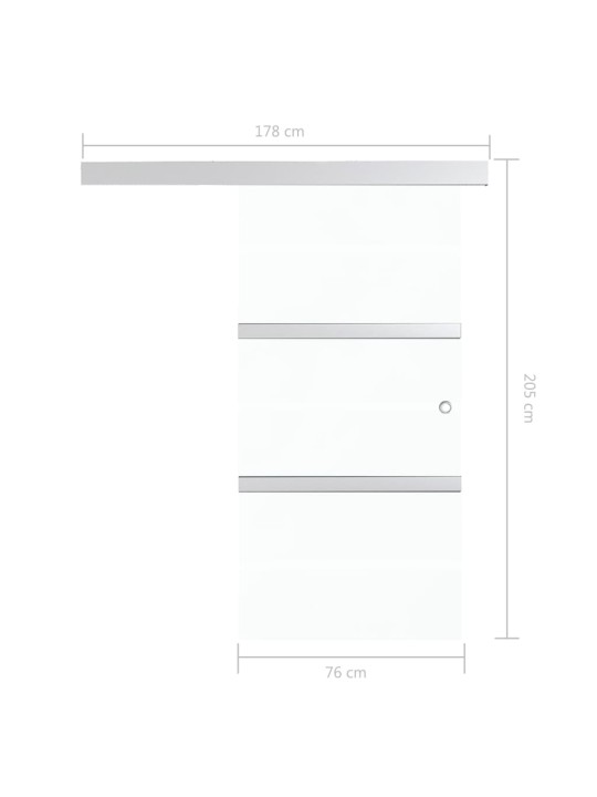 Posuvné dveře ESG sklo a hliník 76 x 212 cm stříbrné
