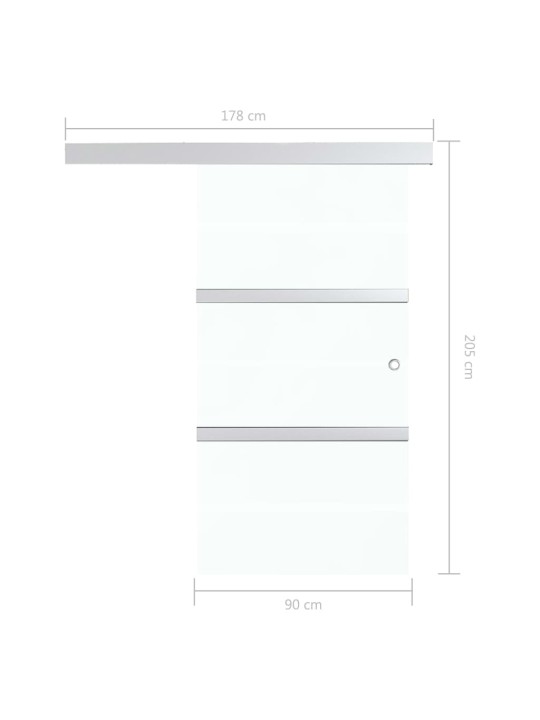 Posuvné dveře ESG sklo a hliník 90 x 205 cm stříbrné