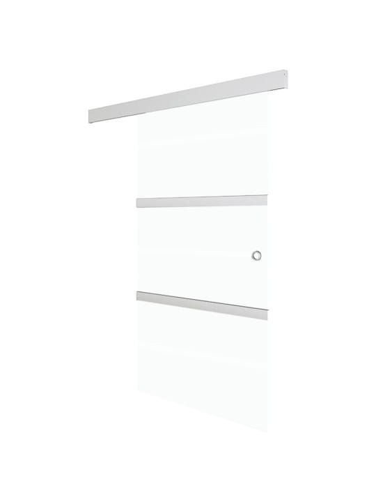 Posuvné dveře ESG sklo a hliník 102,5 x 212 cm stříbrné