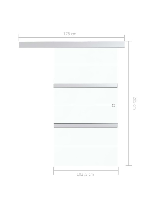 Posuvné dveře ESG sklo a hliník 102,5 x 212 cm stříbrné