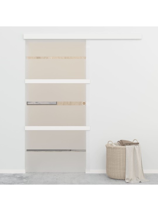 Posuvné dveře ESG sklo a hliník 102,5 x 212 cm stříbrné