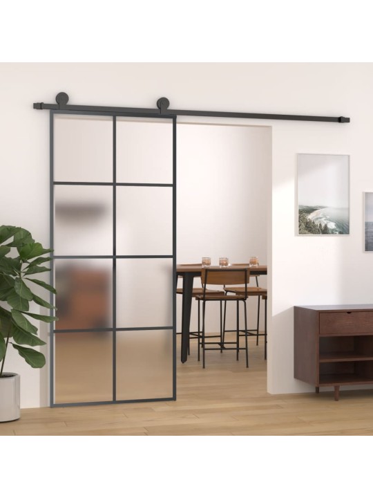 Posuvné dveře hliník a ESG sklo 90 x 205 cm černé
