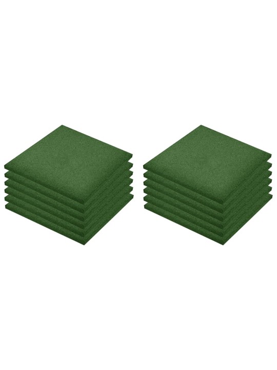 Protipádové dlaždice 12 ks pryžové 50 x 50 x 3 cm zelené