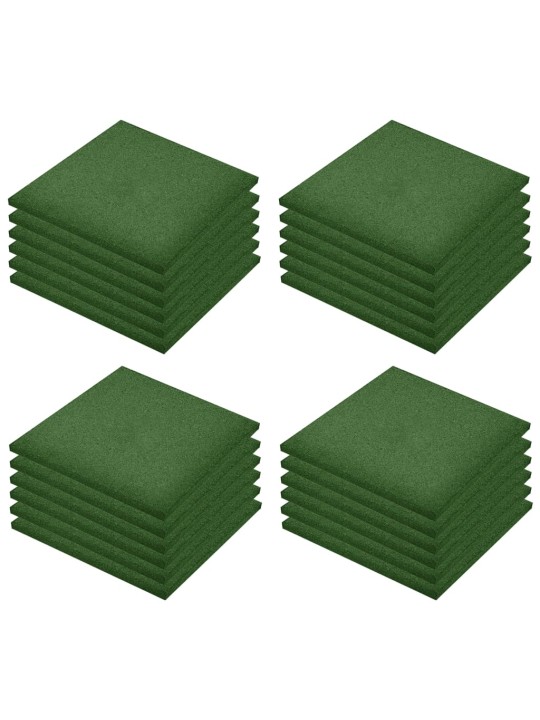 Protipádové dlaždice 24 ks pryžové 50 x 50 x 3 cm zelené